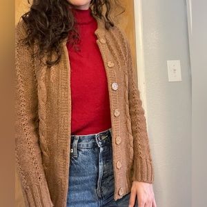 Brown cardigan 100% wool